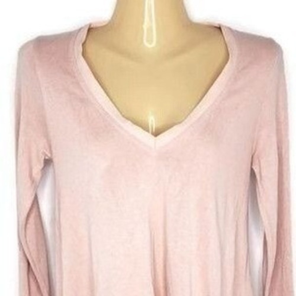 Deletta Anthropologie Top Womens XS  V-Neck Long Sleeve Tunic Knit Rayon
